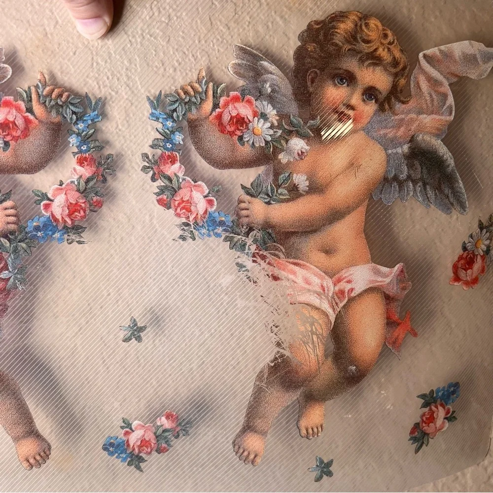 Vintage Angel Cherub Placemat, Victorian Romance, Crafting Project, Lantern Ligh